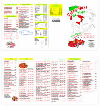 Gestaltung & Druckvorlagenerstellung Speisekarte